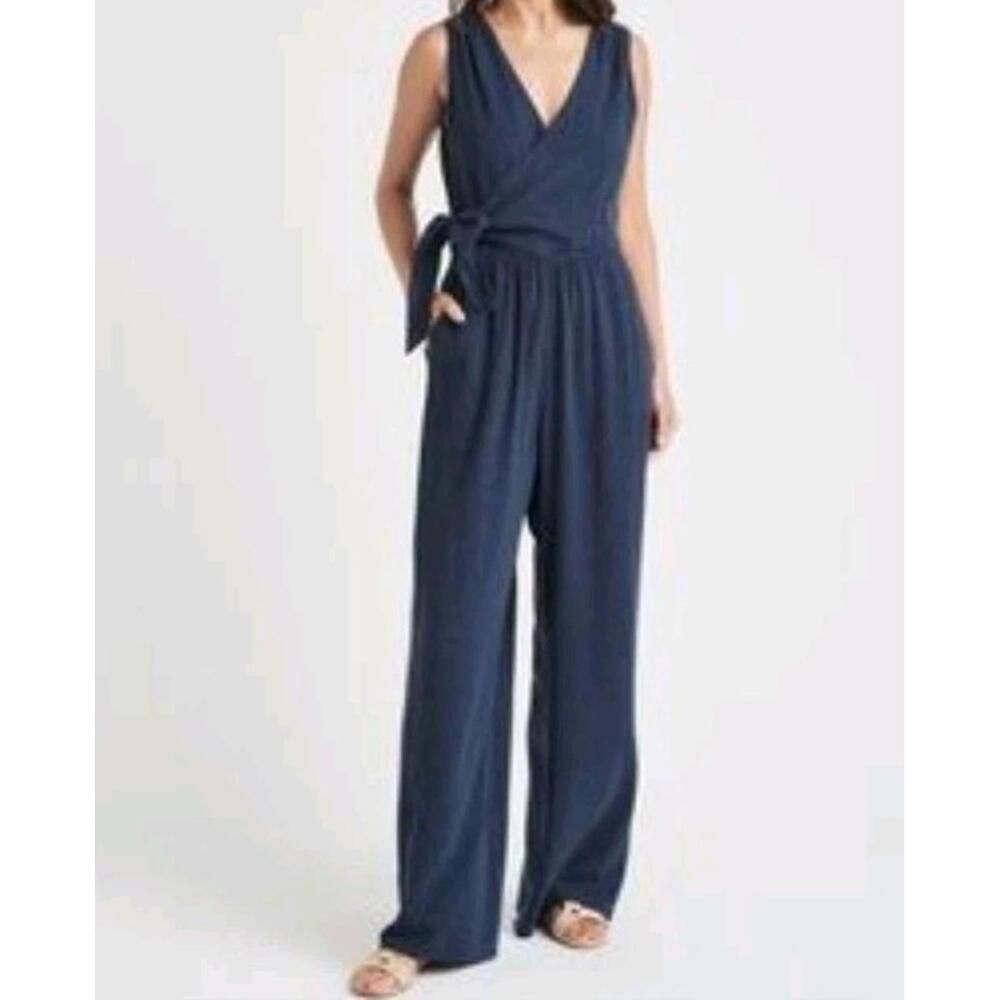 Splendid X Cella Jane Surplus Linen‎ Jumpsuit Navy